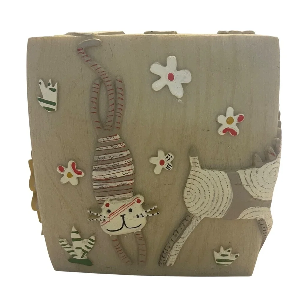Nursery‎ Zoo Tissue Holder Caddy Giraffe Elephant Lion Monkey Animal Crackers